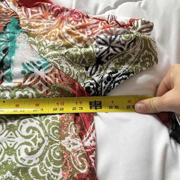 Chico's Floral Womens Size 3 XL Blouse Stretch Short Sleeve Pink Soft - Picture 4 of 6